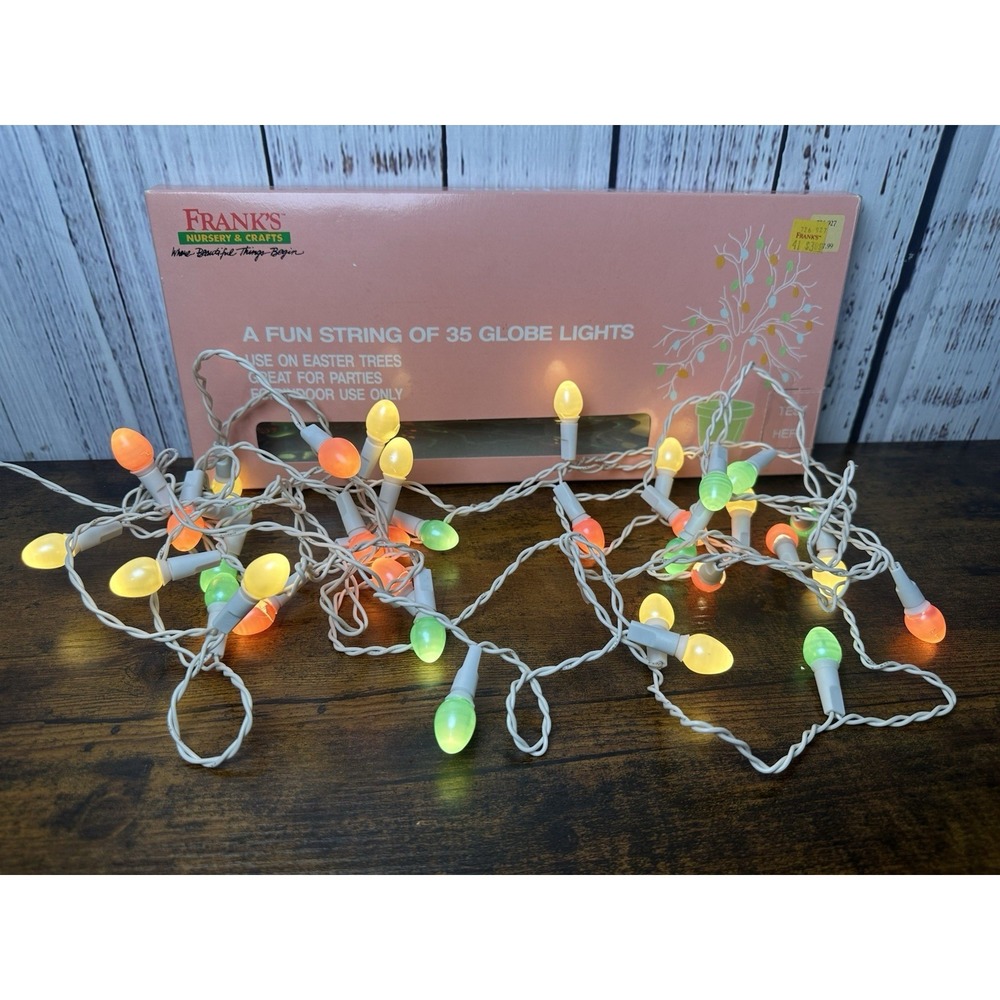 Franks Nursery and Crafts Fun String Globe Lights‎ Easter Tree Colorful Vintage